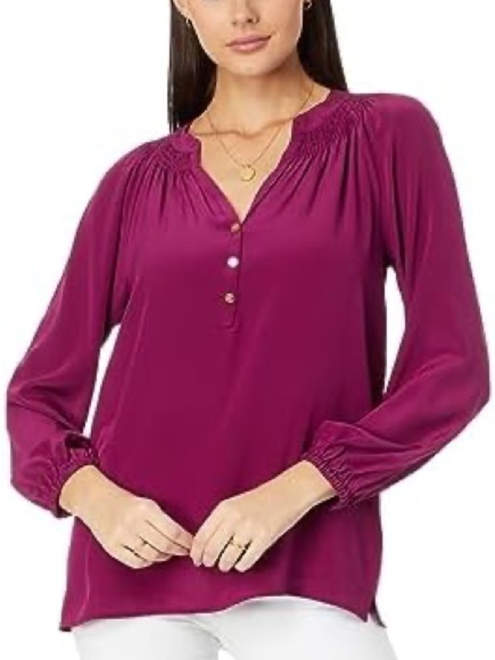 Lilly Pulitzer Elsa Top 100% Silk in Amarena Cherry size Medium